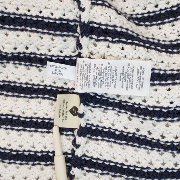 Madewell XXS Sweater Open Knit White/Deep Navy Blue Stripes Women XXSmall - Picture 12 of 13